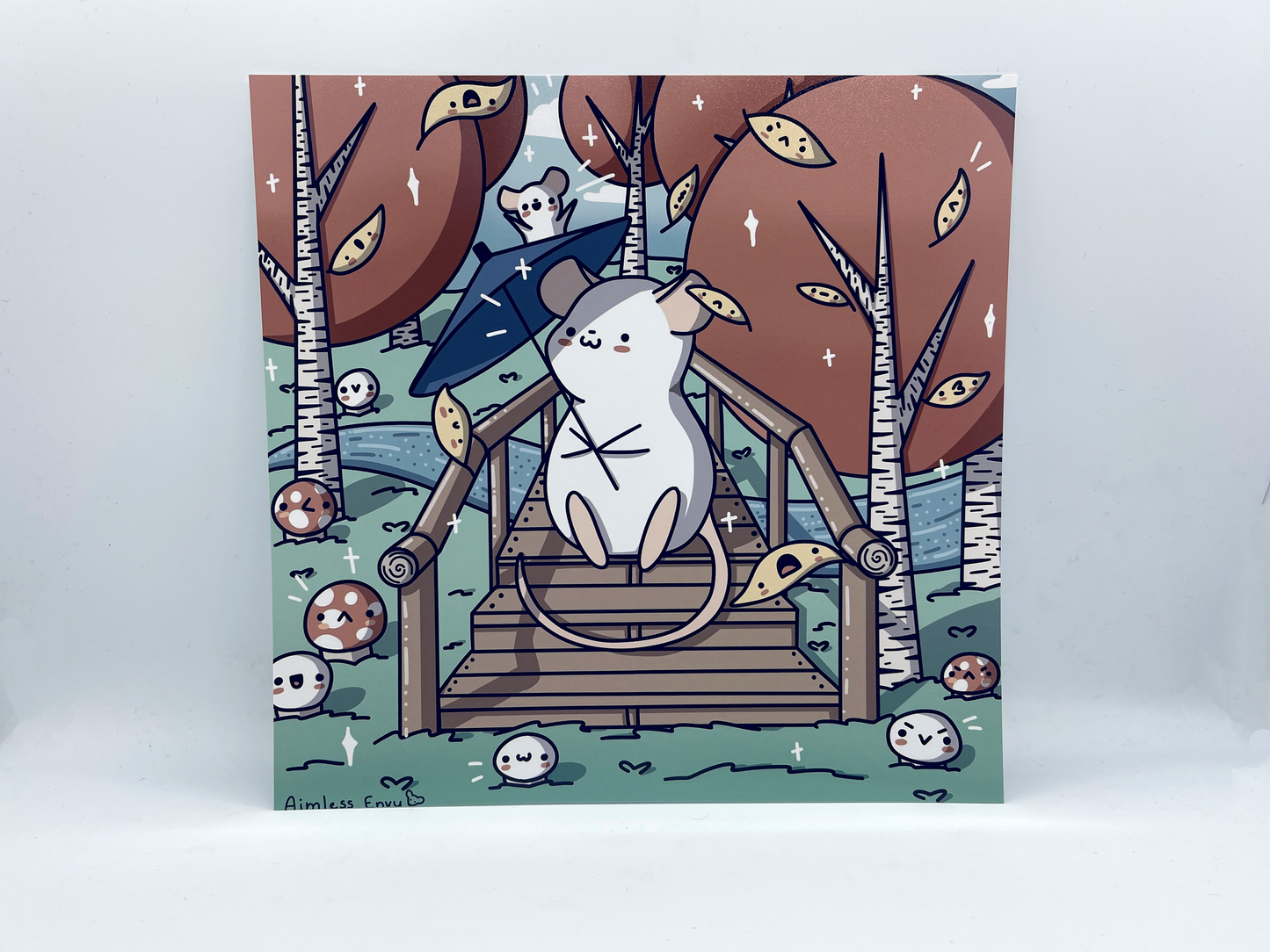 Autumn Rat Square Art Print