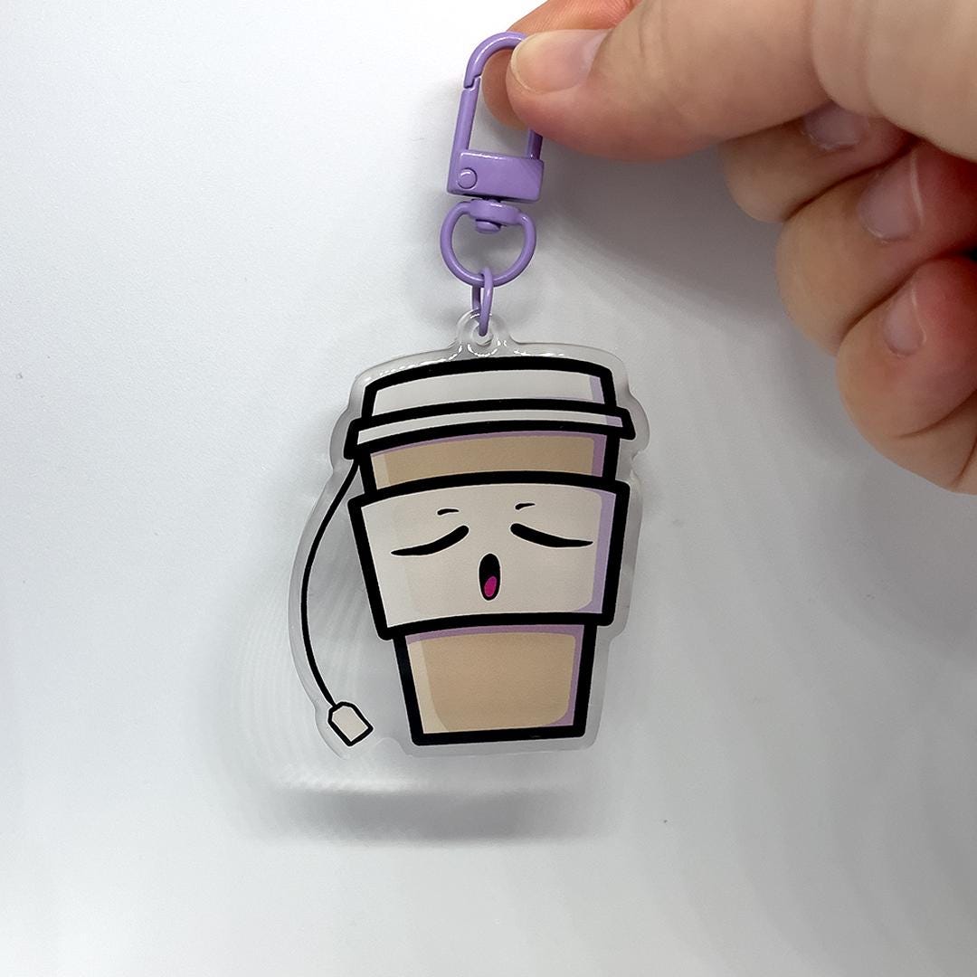 Clear Acrylic Key Chain 'Take Out Tea'