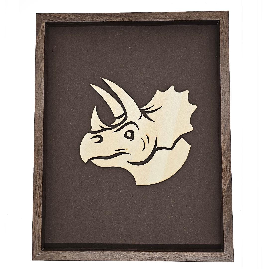 Laser Cut Highland Triceratops In Frame