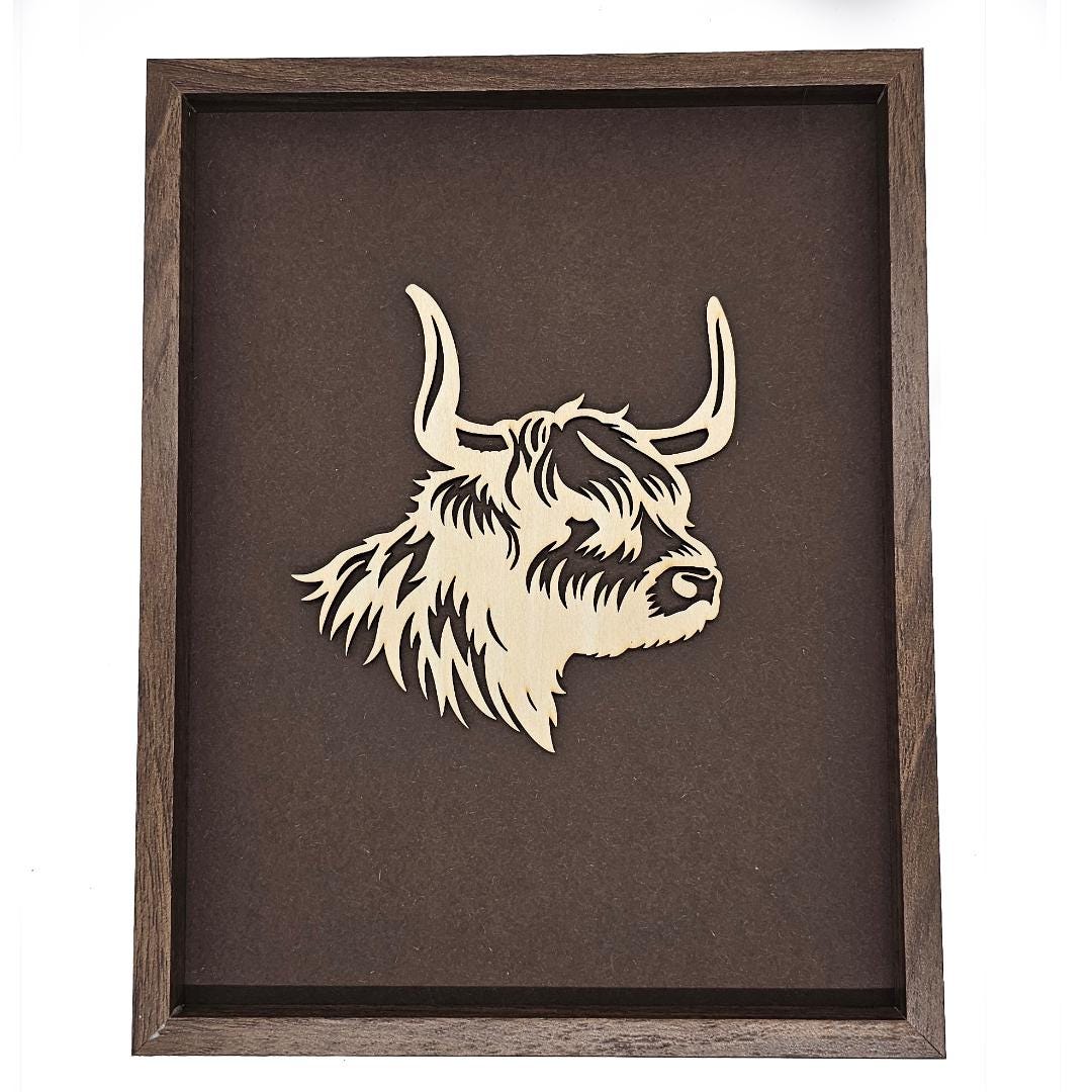 Laser Cut Highland Cow In Frame