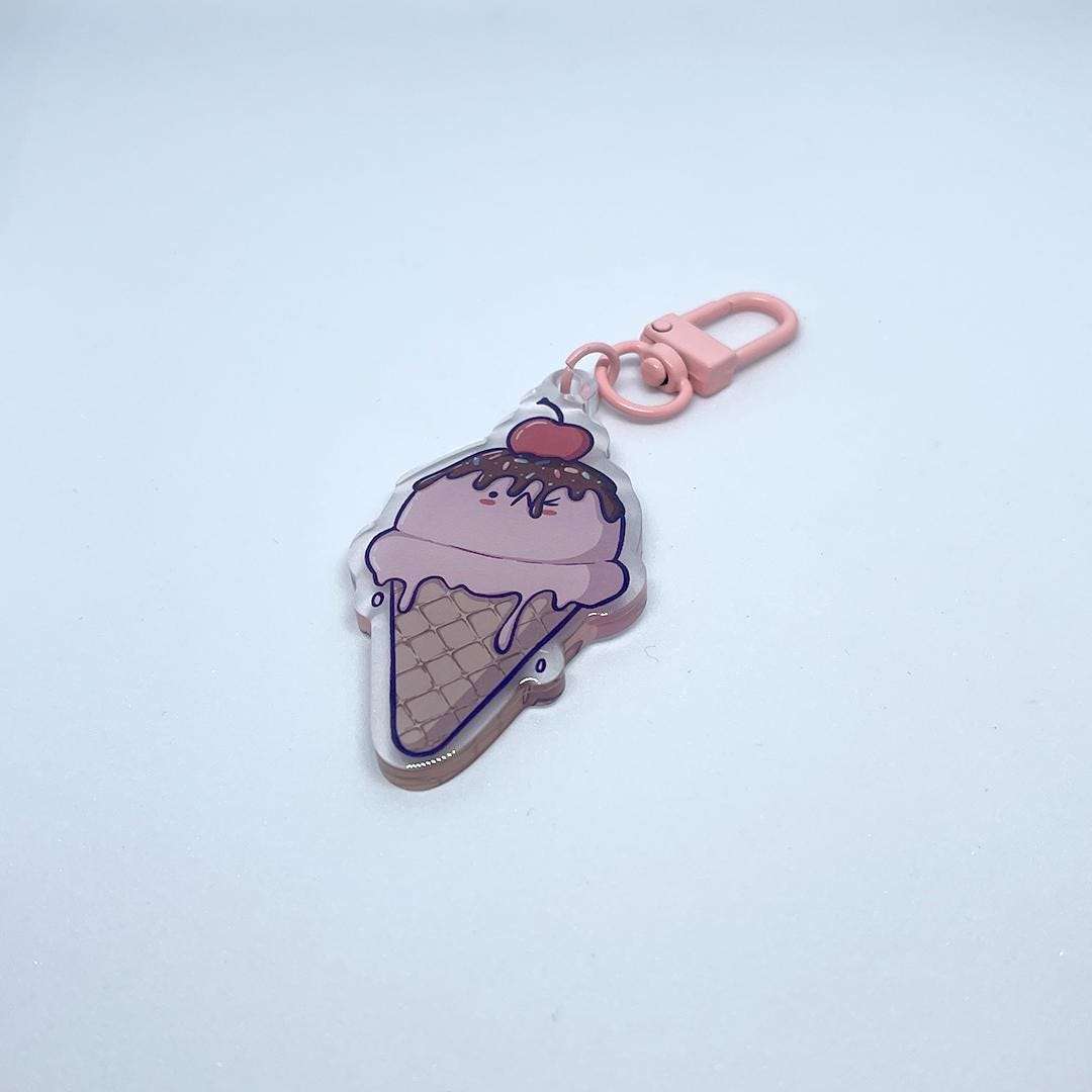Clear Acrylic Key Chain 'Ice Cream'