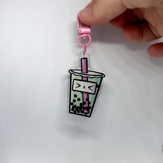 Clear Acrylic Key Chain 'Boba Tea'
