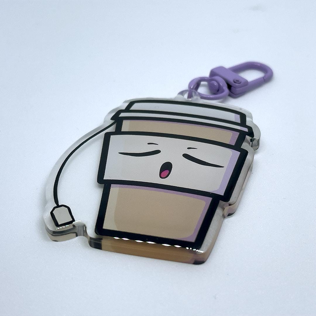 Clear Acrylic Key Chain 'Take Out Tea'