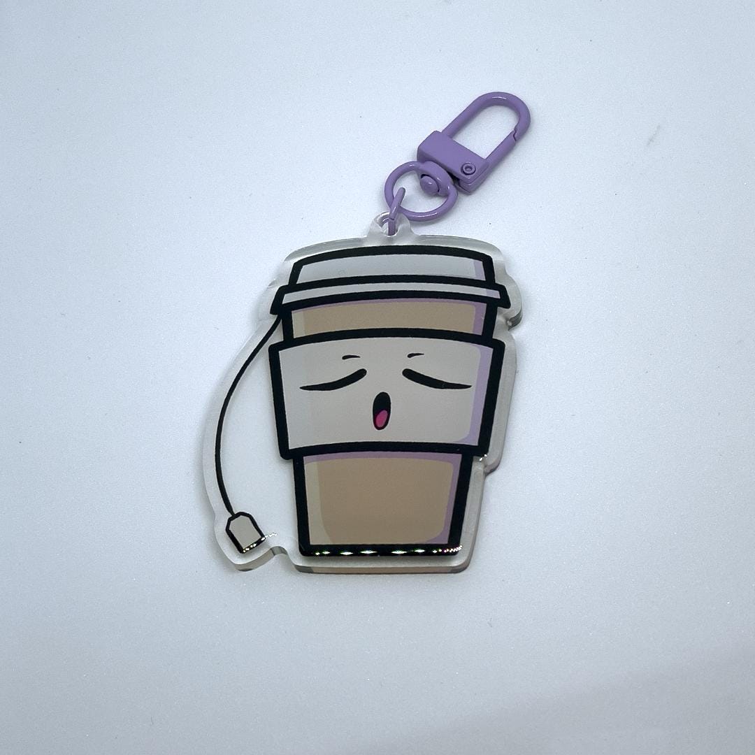 Clear Acrylic Key Chain 'Take Out Tea'