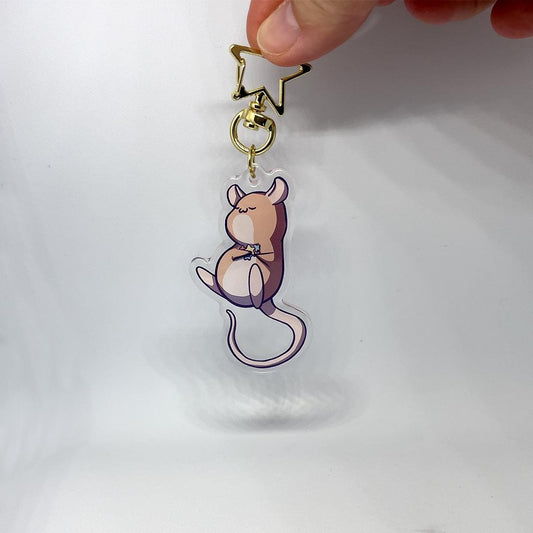 Clear Acrylic Key Chain 'Star Hoarder Rat'
