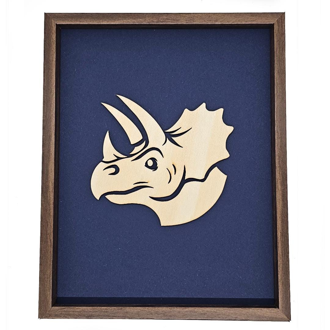 Laser Cut Highland Triceratops In Frame