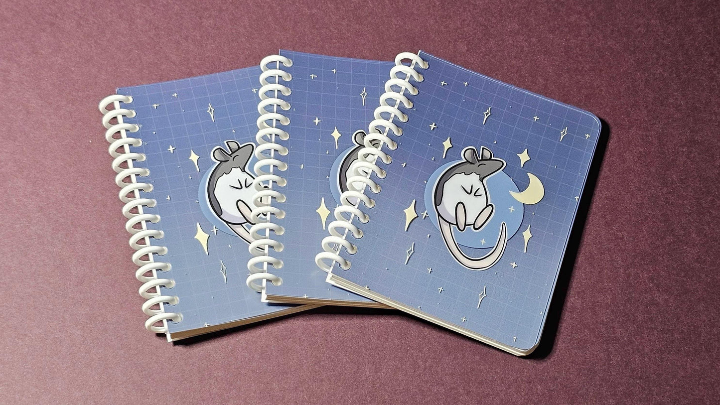 A6 Refillable Blank Notebook/Sketchbook, Starry Rat Design