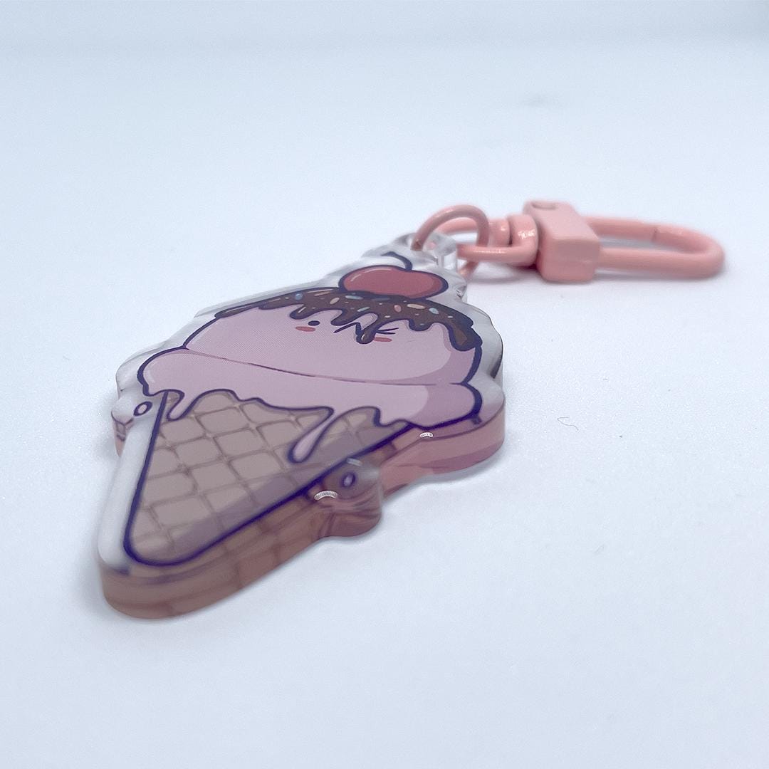 Clear Acrylic Key Chain 'Ice Cream'