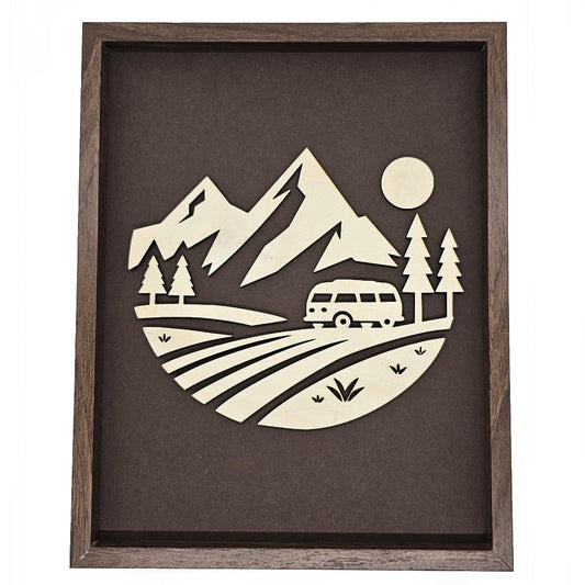 Laser Cut Camper Landscape In Frame