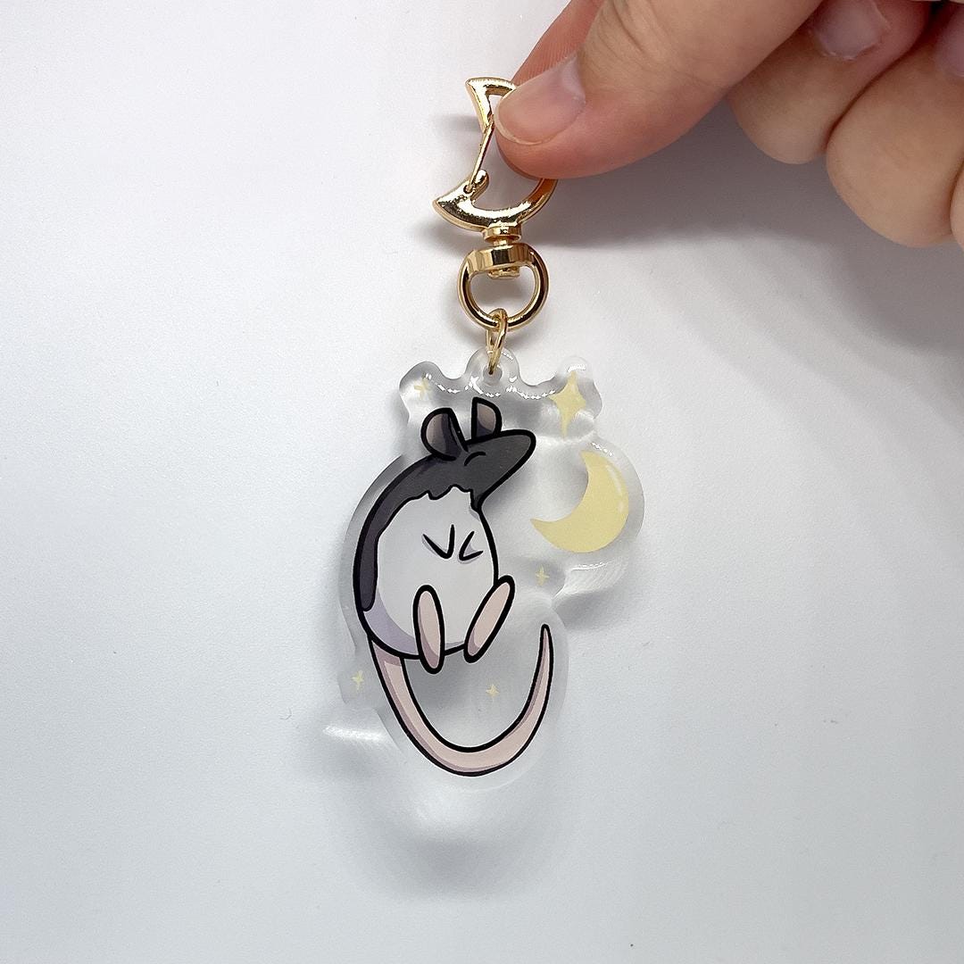 Clear Acrylic Key Chain 'Starry Rat'