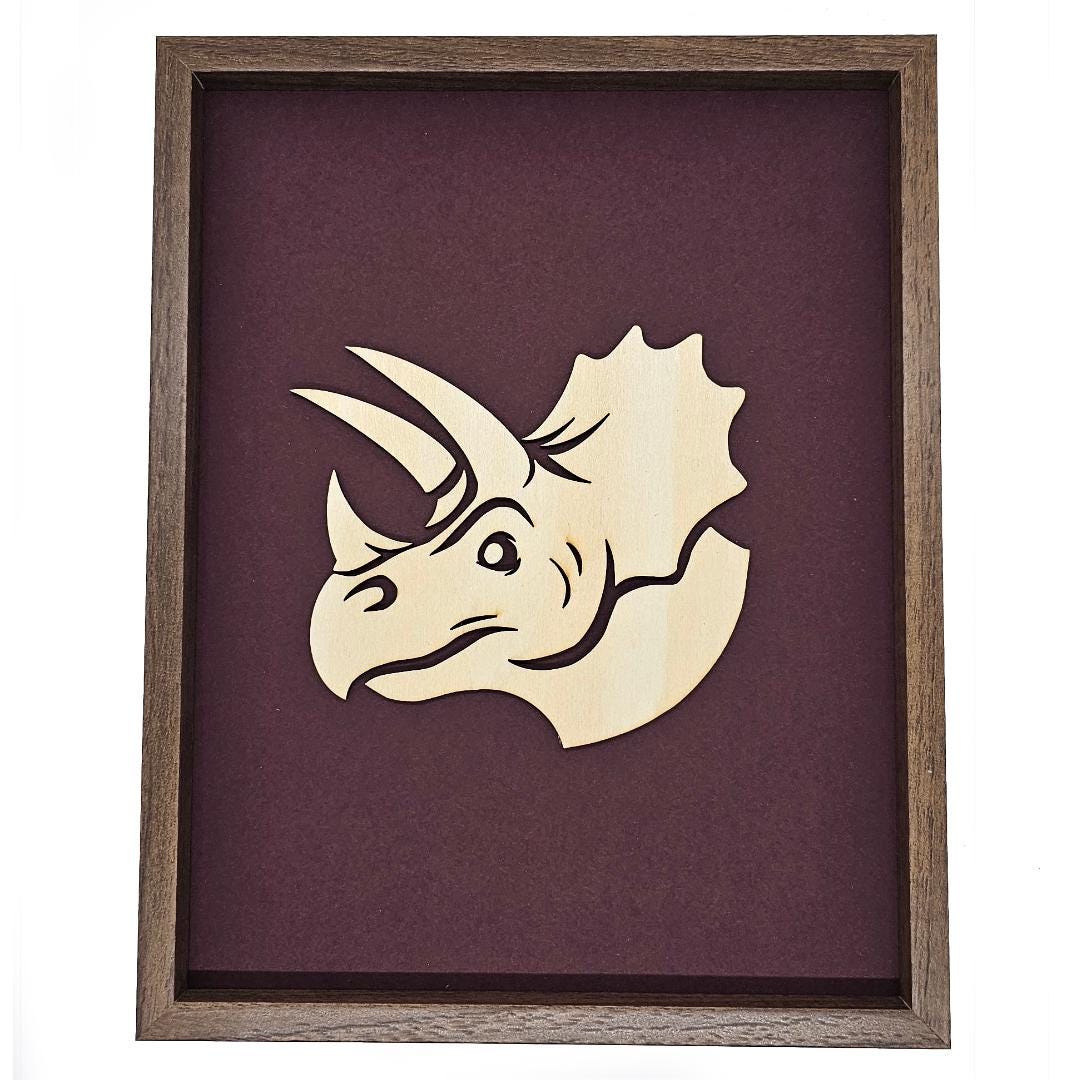 Laser Cut Highland Triceratops In Frame