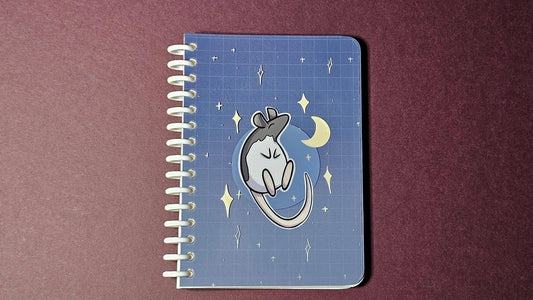 A6 Refillable Blank Notebook/Sketchbook, Starry Rat Design